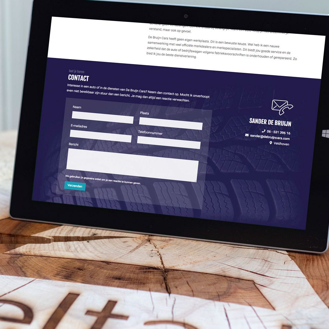 Website De Bruijn Cars - Tablet