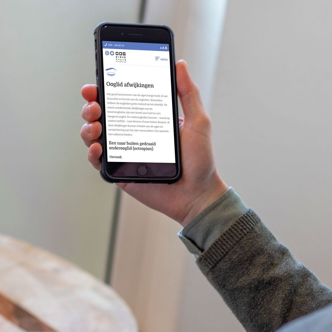 Webdesign Oogziekenhuis Eindhoven - smartphone