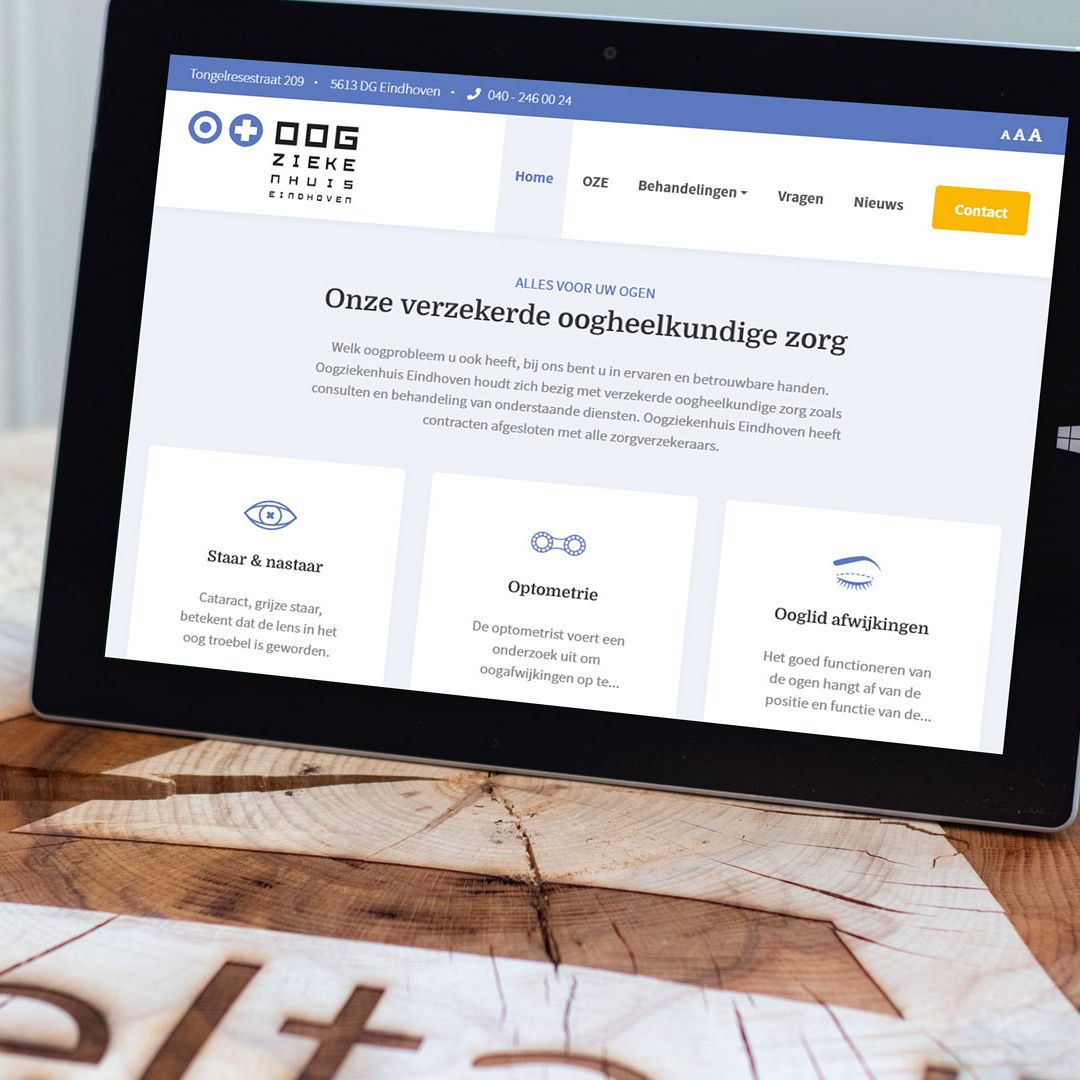 Website Oogziekenhuis Eindhoven - tablet